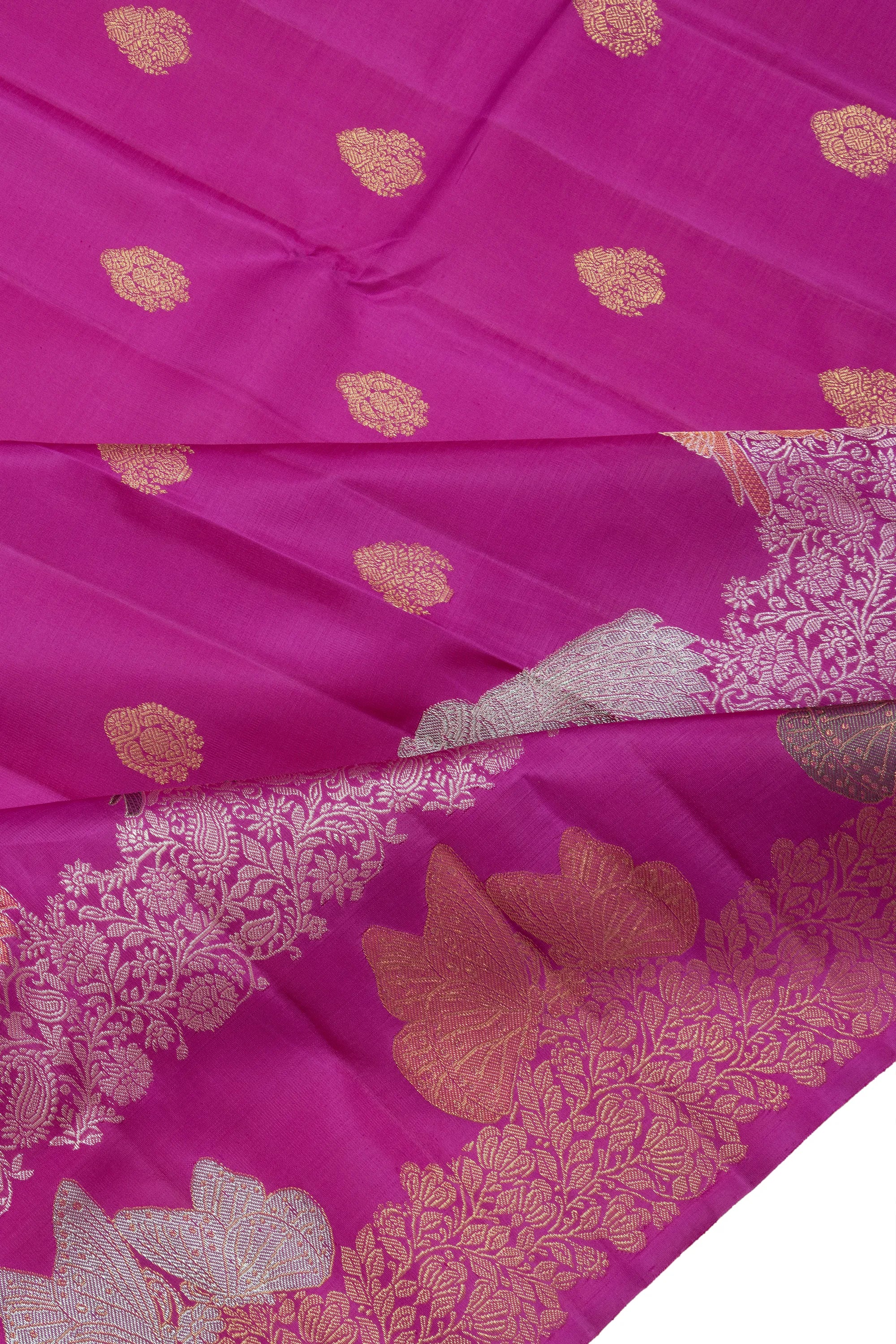Kanchipuram Silk Butta Rani Pink Saree