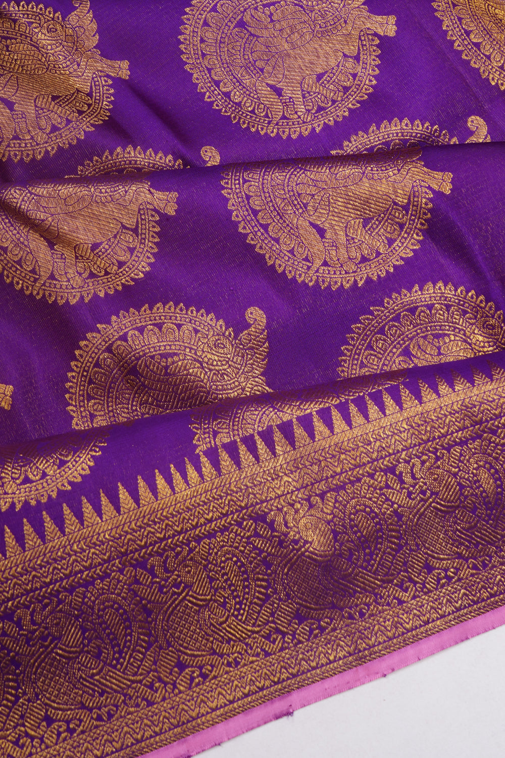 Kanchipuram Silk Butta Violet Saree