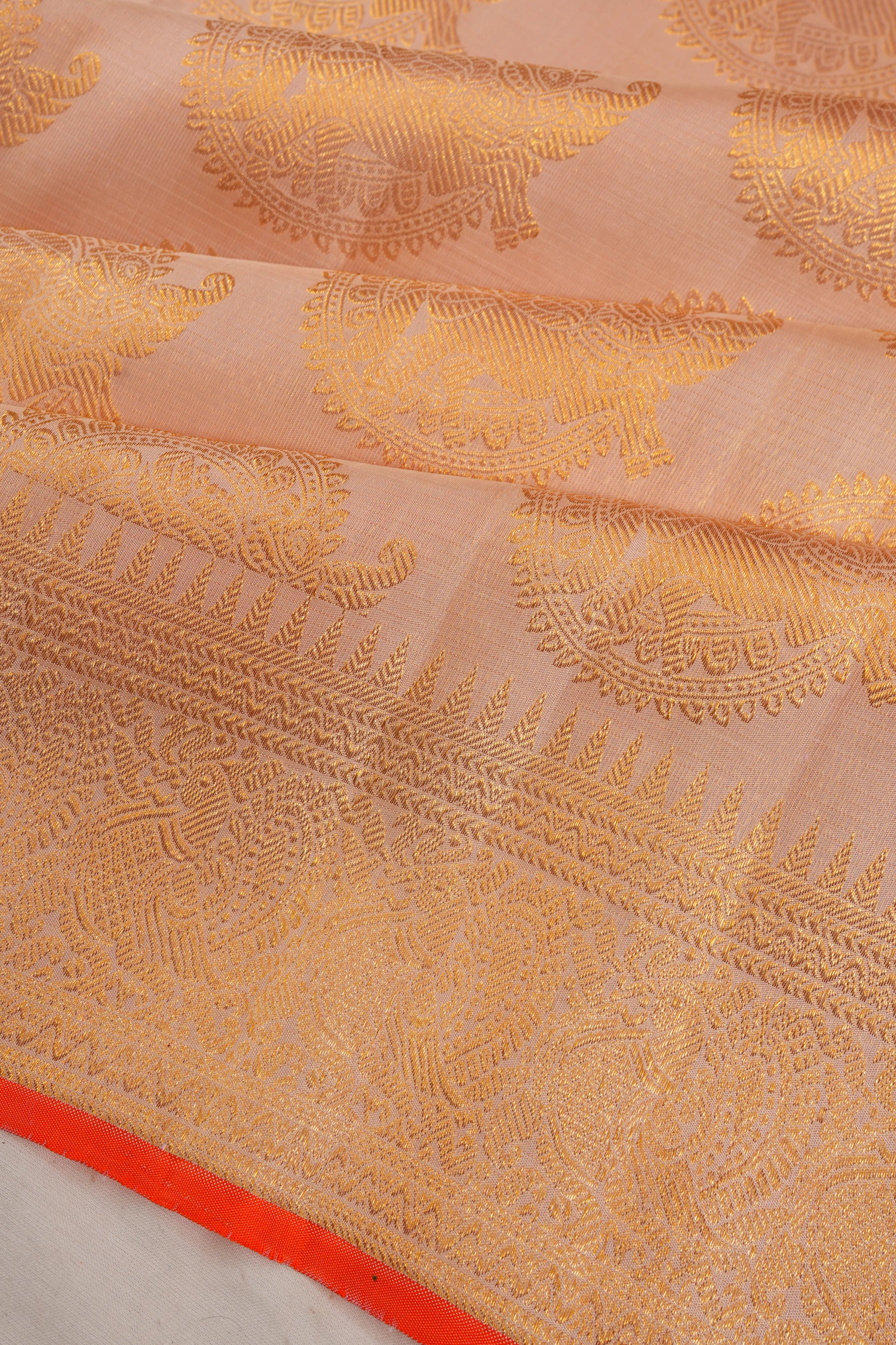 Kanchipuram Silk Butta Peach Saree