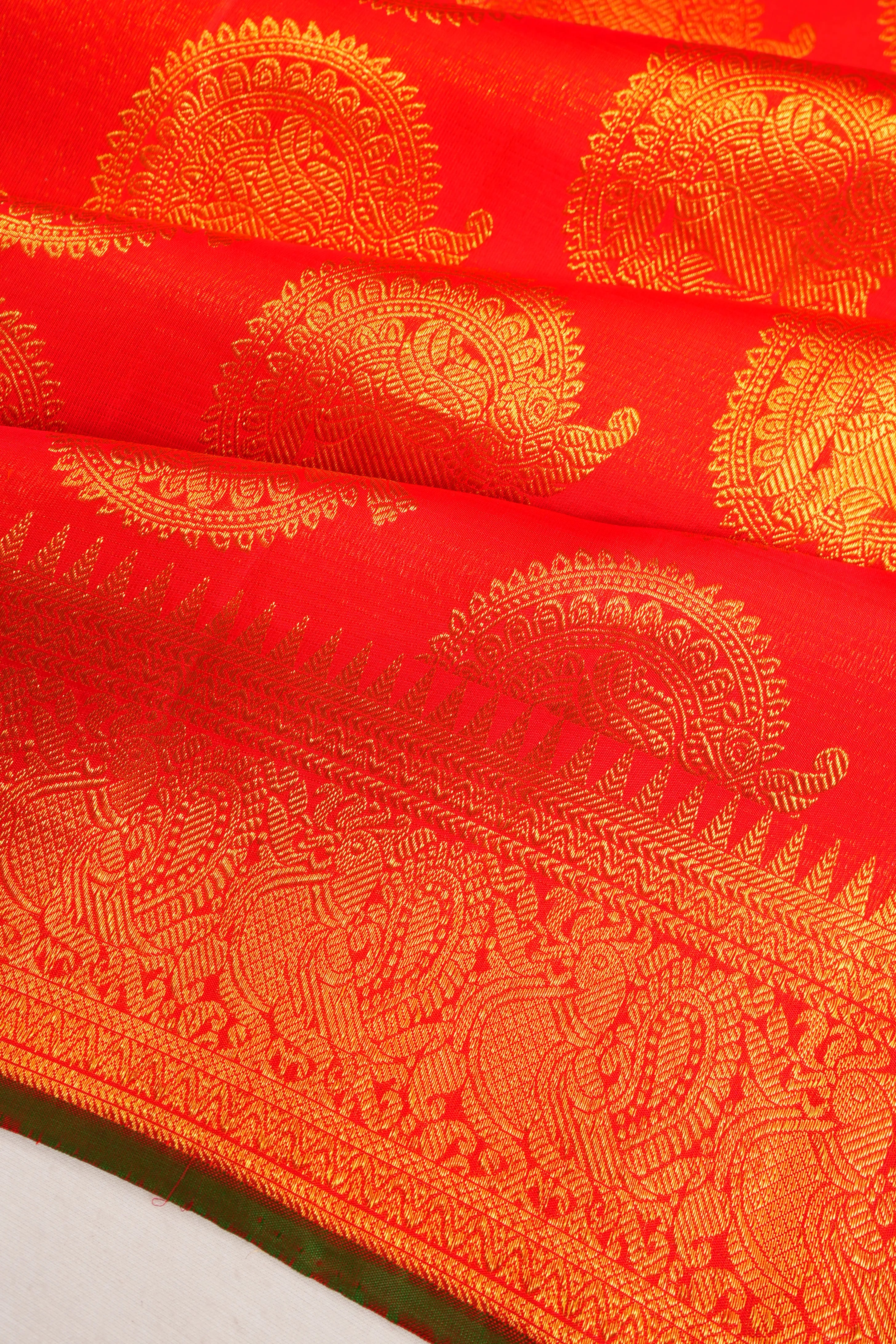 Kanchipuram Silk Butta Red Saree