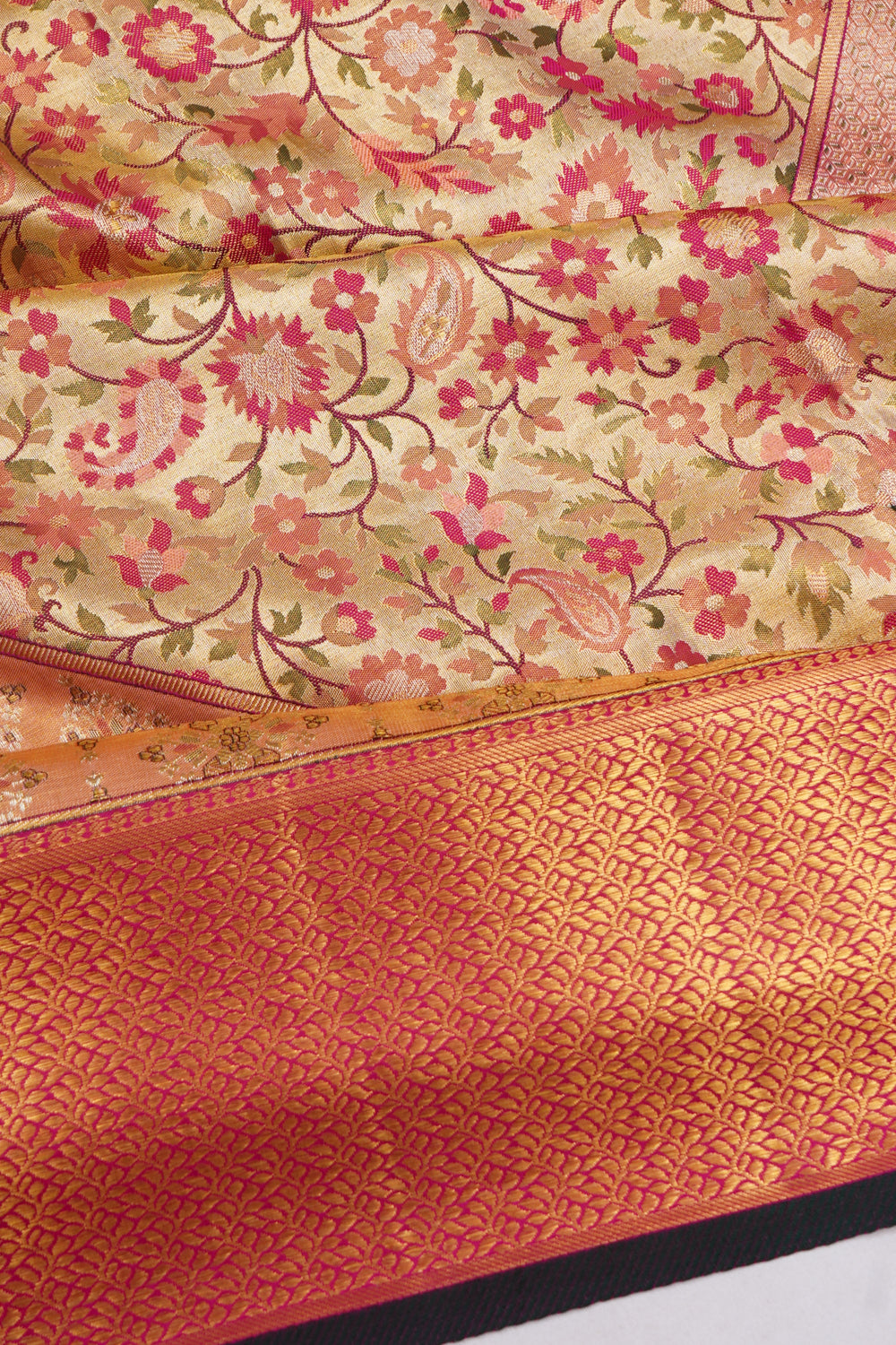 Kanchipuram Silk Tissue Gold Saree