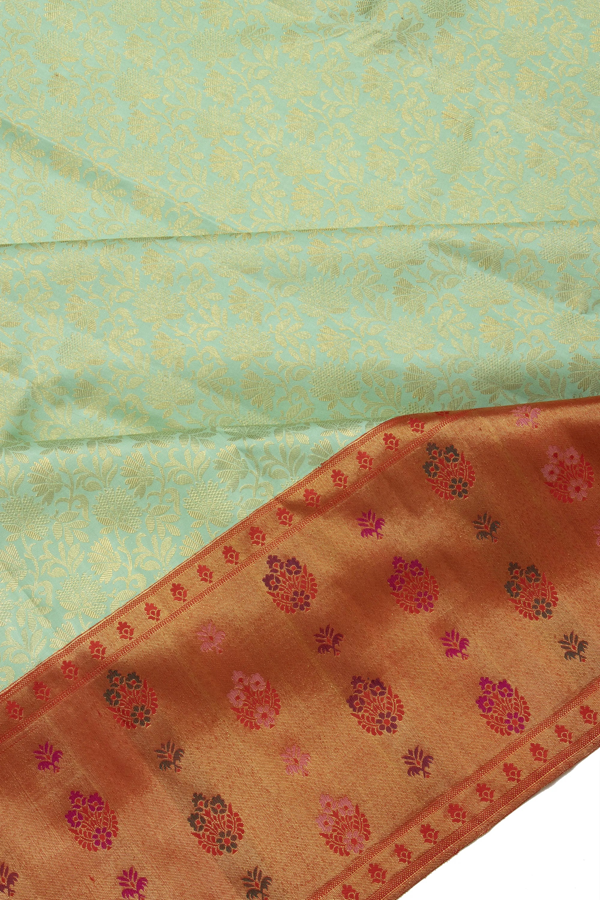 Kanchipuram Silk Brocade Sea Green Saree