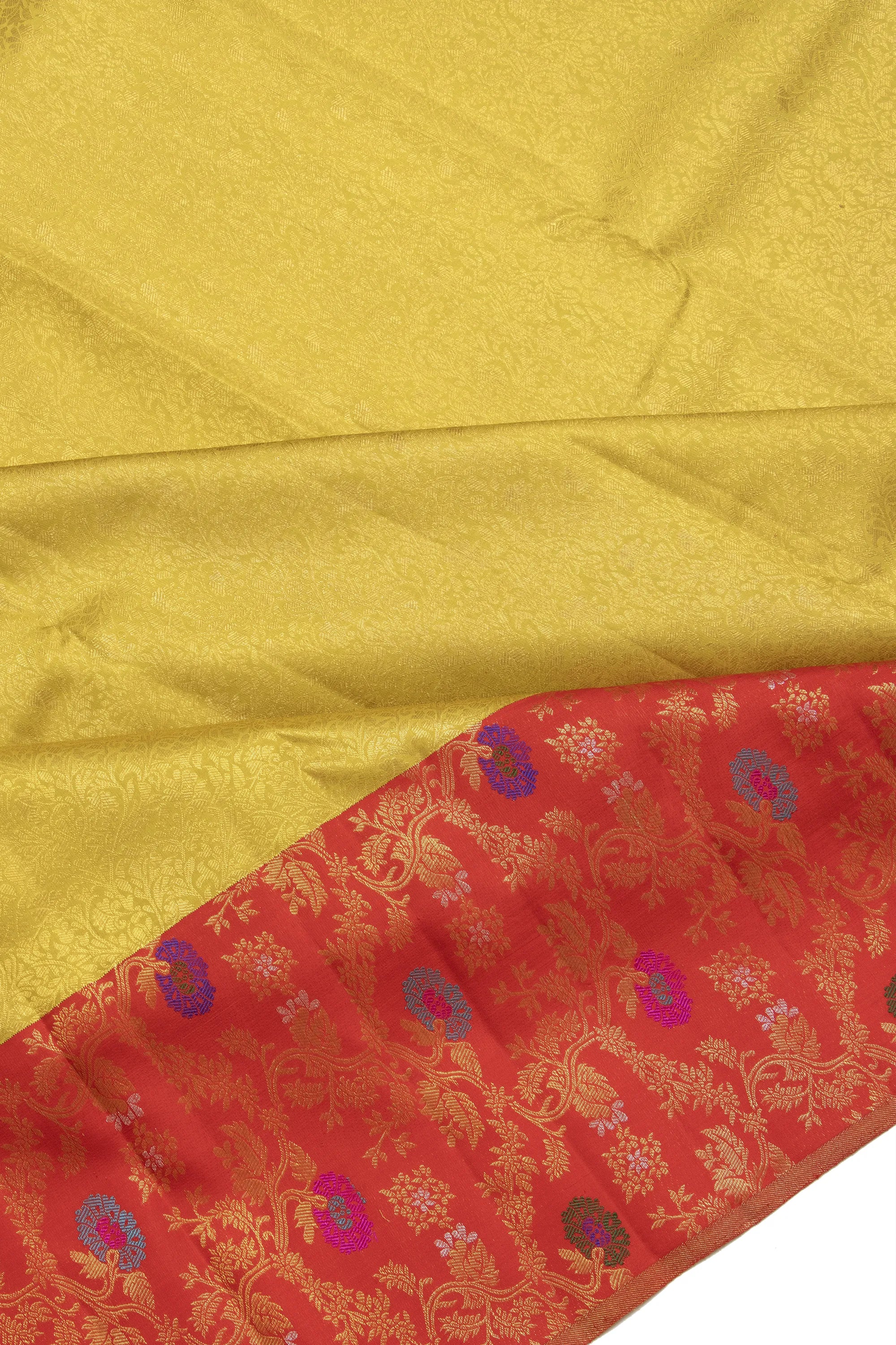 Kanchipuram Silk Brocade Mehendi Green Saree