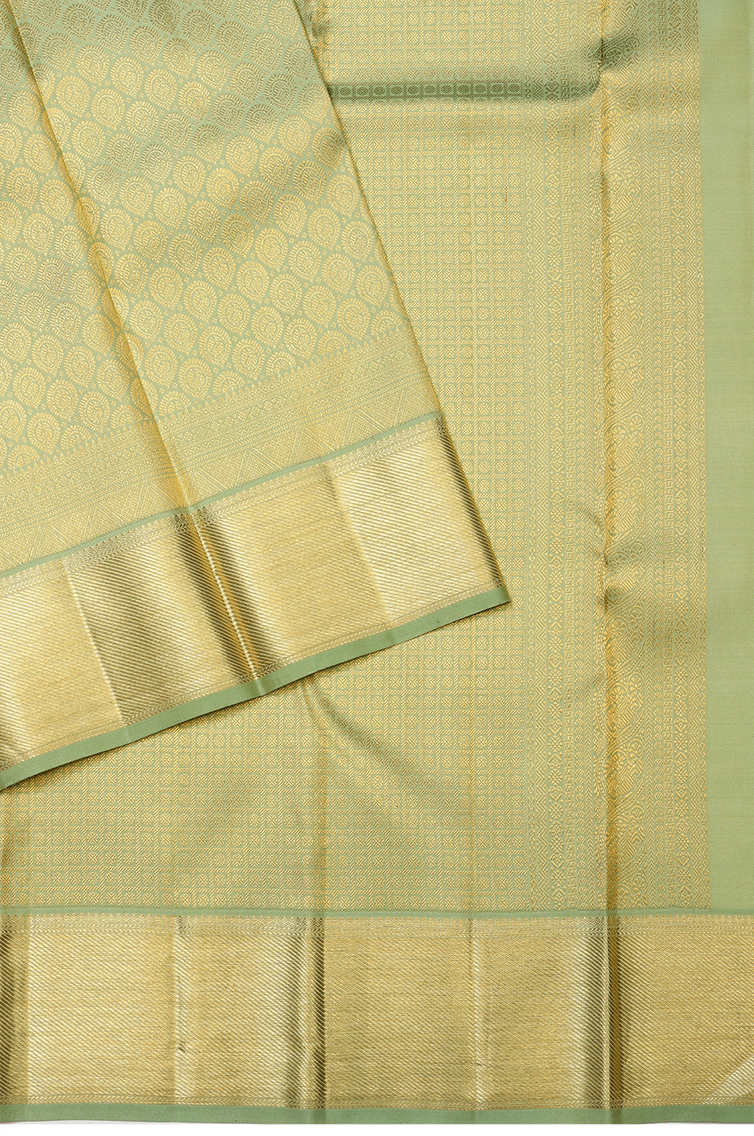 Taranga Kanchi Silk Brocade Pista Green Saree