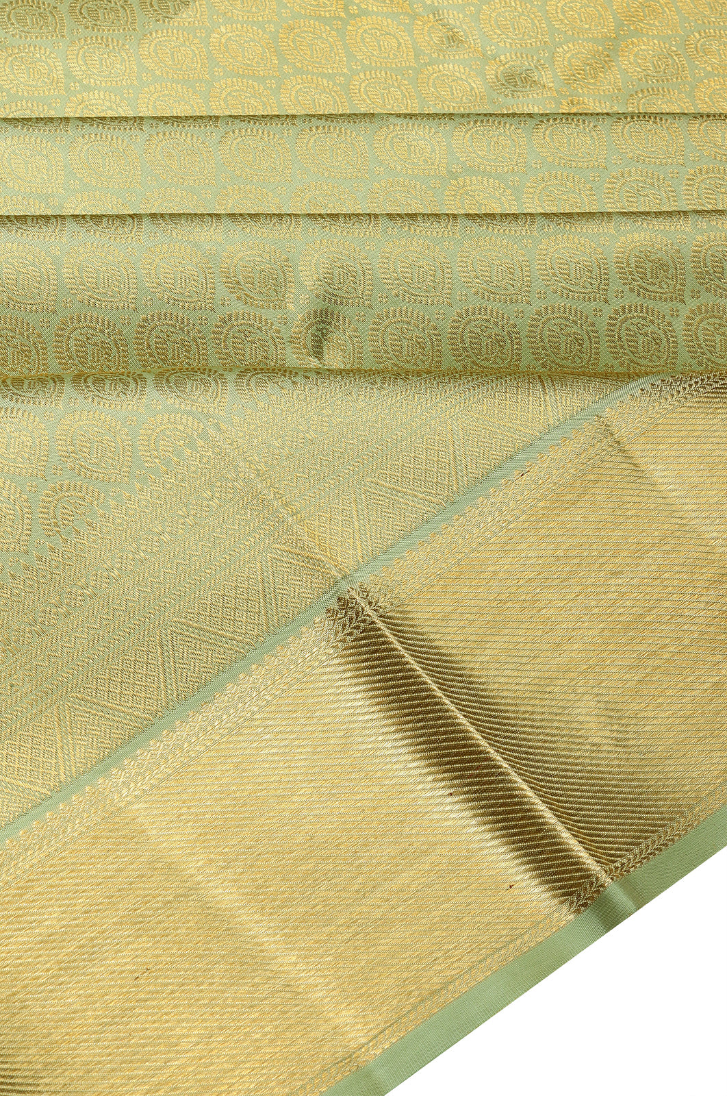 Taranga Kanchi Silk Brocade Pista Green Saree