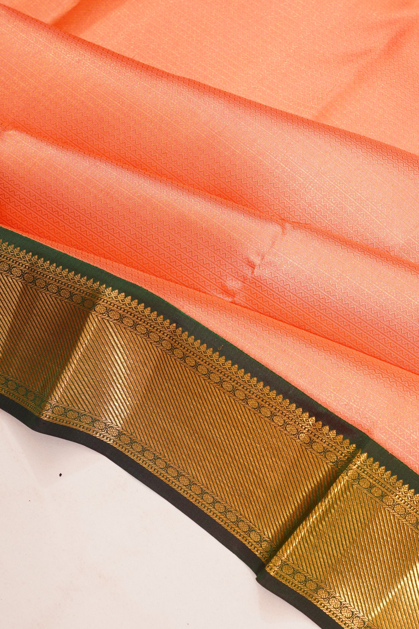 Taranga Kanchi Silk Tissue Brocade Peach Saree