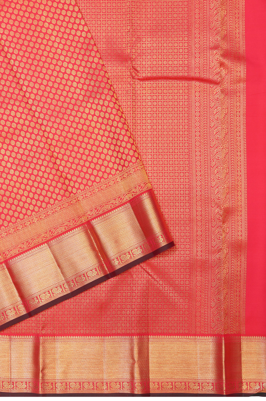 Taranga Kanchi Silk Brocade Red Saree