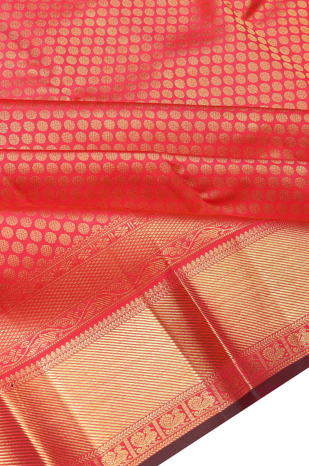 Taranga Kanchi Silk Brocade Red Saree