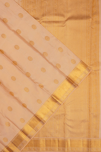 Kanchipuram Silk Oosi Lines And Butta Peach Saree