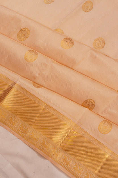 Kanchipuram Silk Oosi Lines And Butta Peach Saree