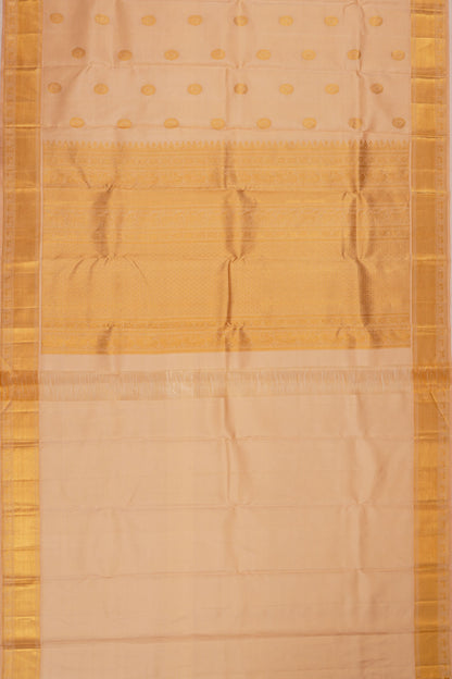 Kanchipuram Silk Oosi Lines And Butta Peach Saree