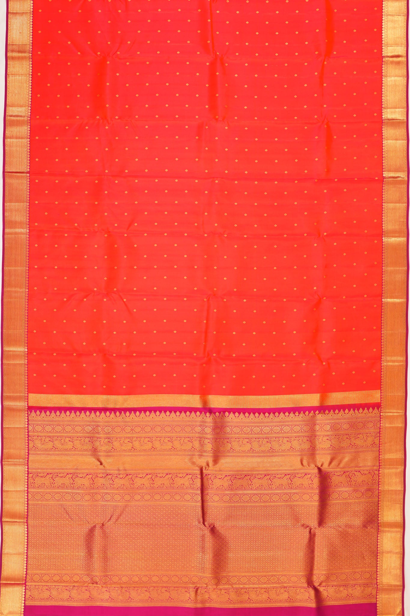 Taranga Kanchi Silk Butta Orange Saree
