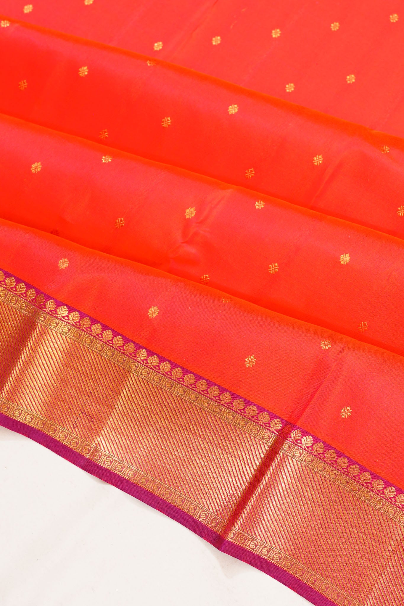 Taranga Kanchi Silk Butta Orange Saree