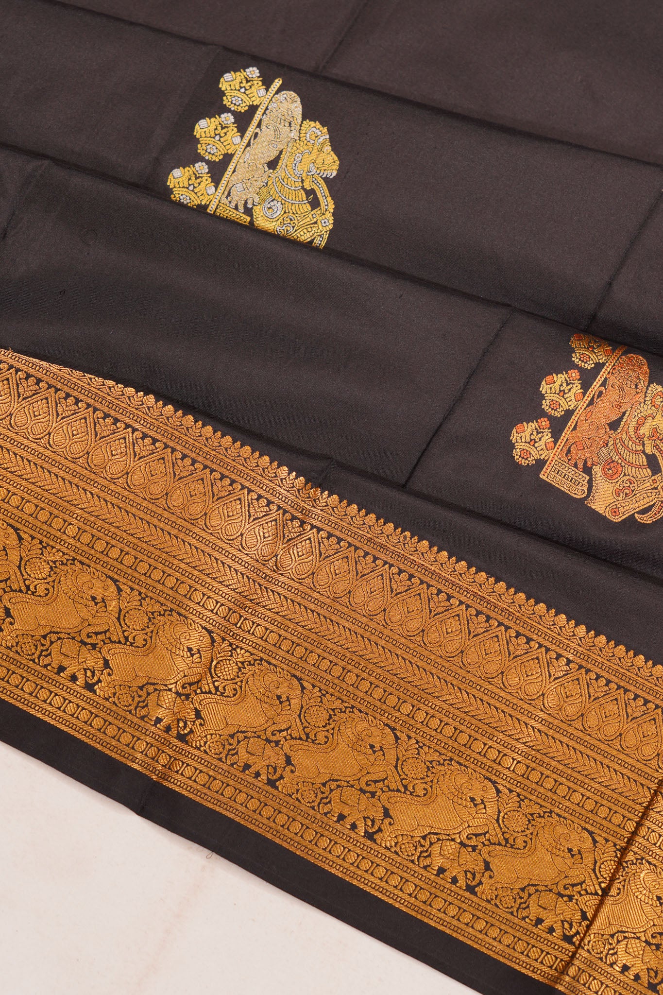 Taranga Kanchi Silk Butta Black Saree