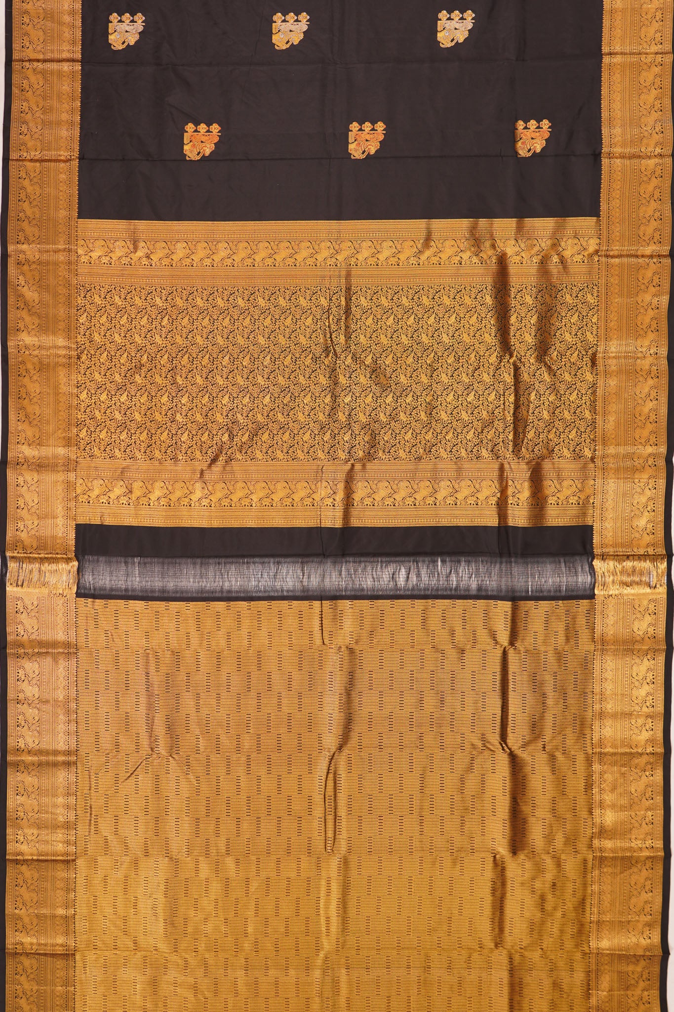 Taranga Kanchi Silk Butta Black Saree
