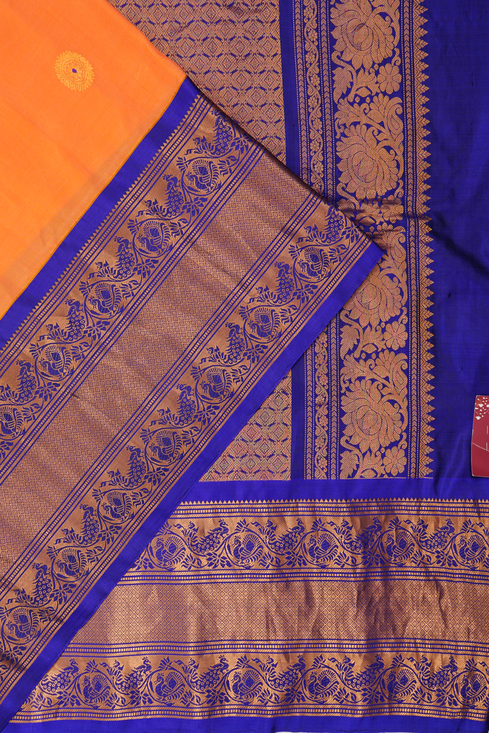 Taranga Kanchi Silk Butta Orange Saree