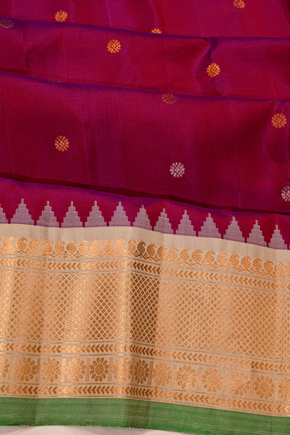 Gadwal Silk Butta Purple Saree
