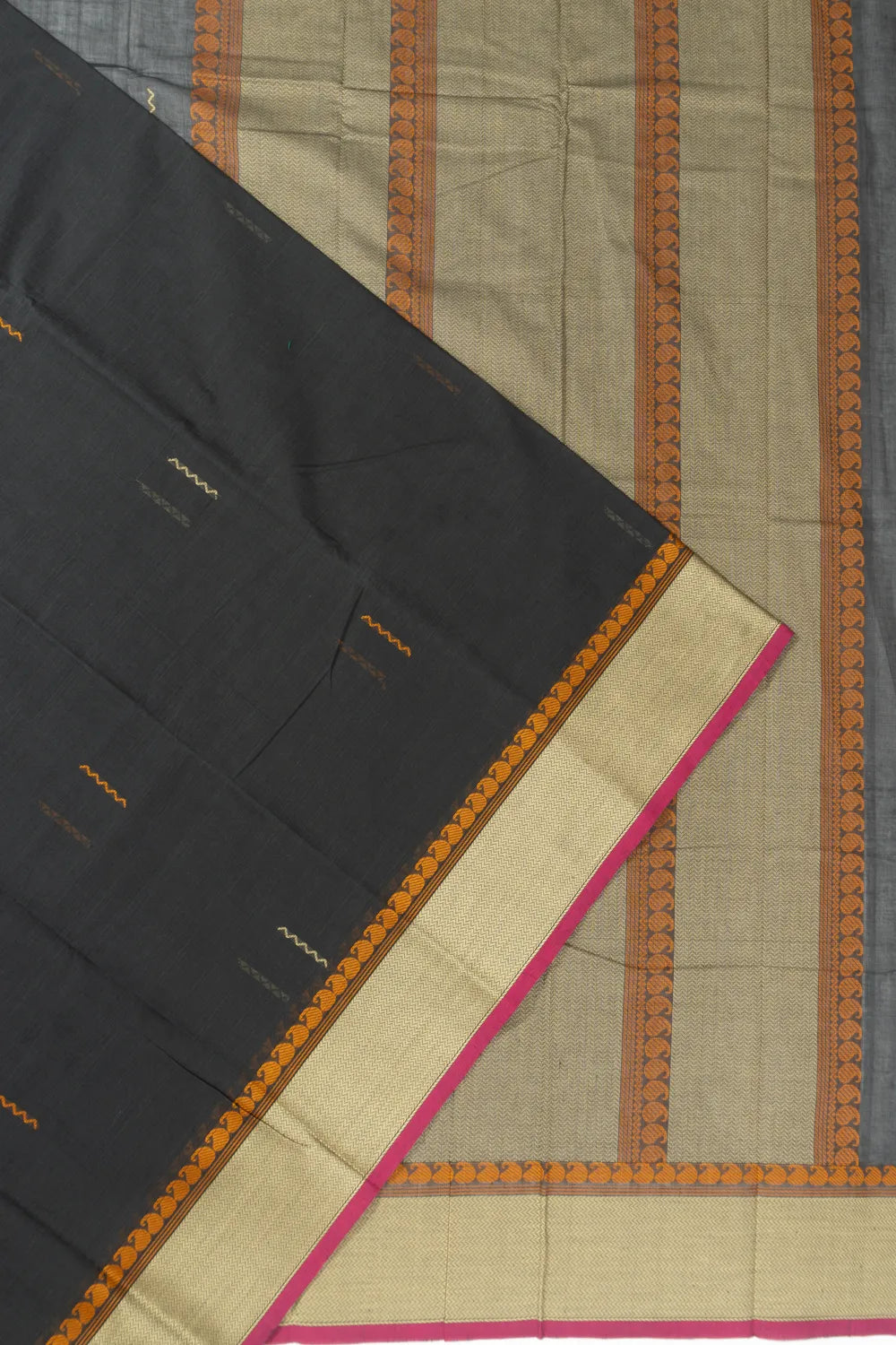 Chettinad Cotton Butta Black Saree