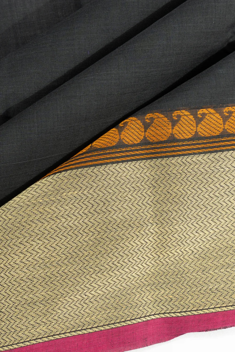 Chettinad Cotton Butta Black Saree