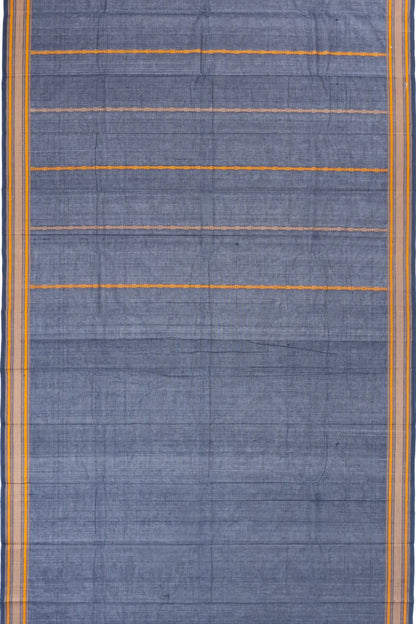 Chettinad Cotton Vertical Lines Navy Blue Saree