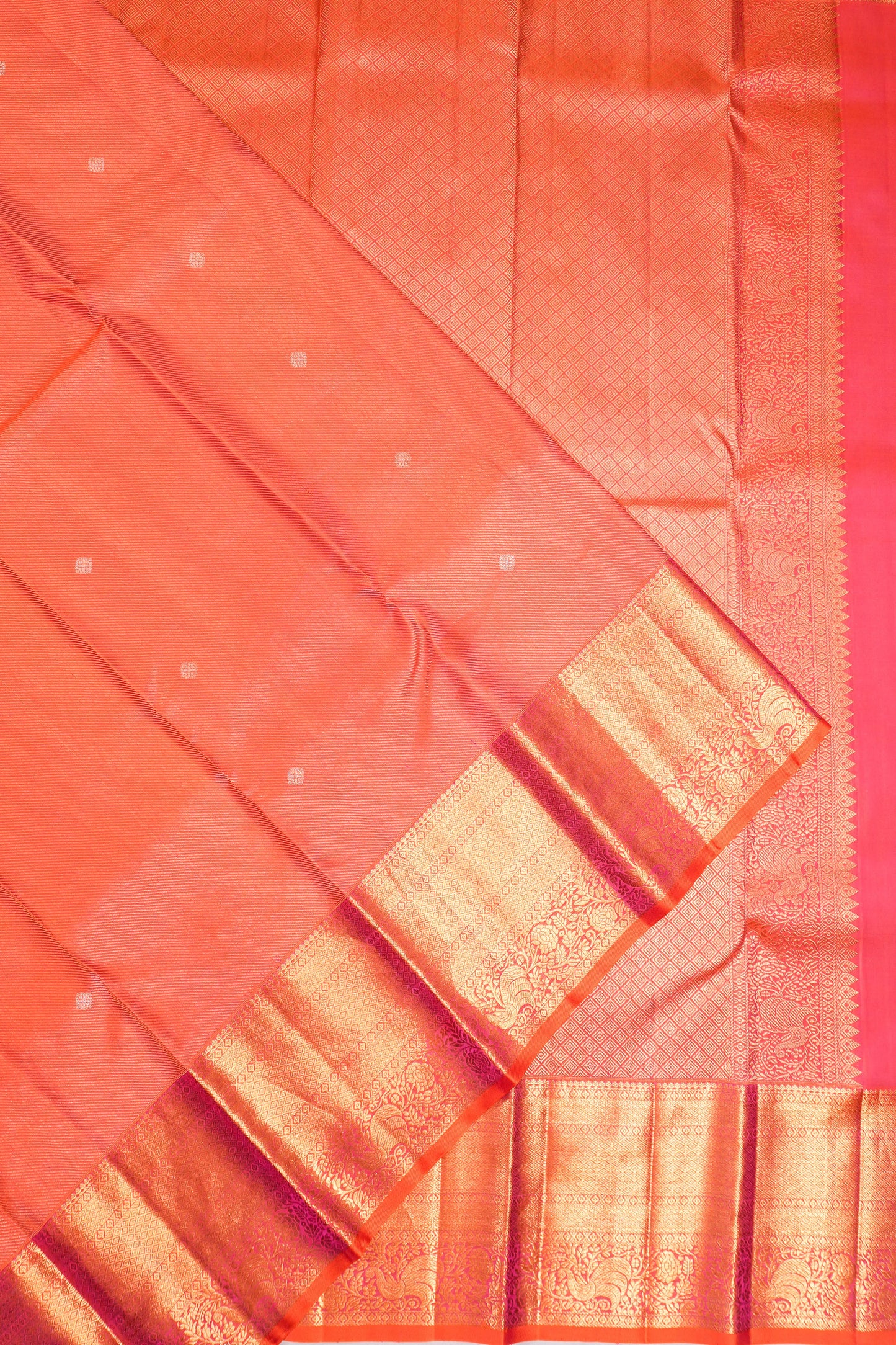 Kanchipuram Silk Brocade And Butta Pink Saree