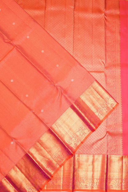 Kanchipuram Silk Brocade And Butta Pink Saree