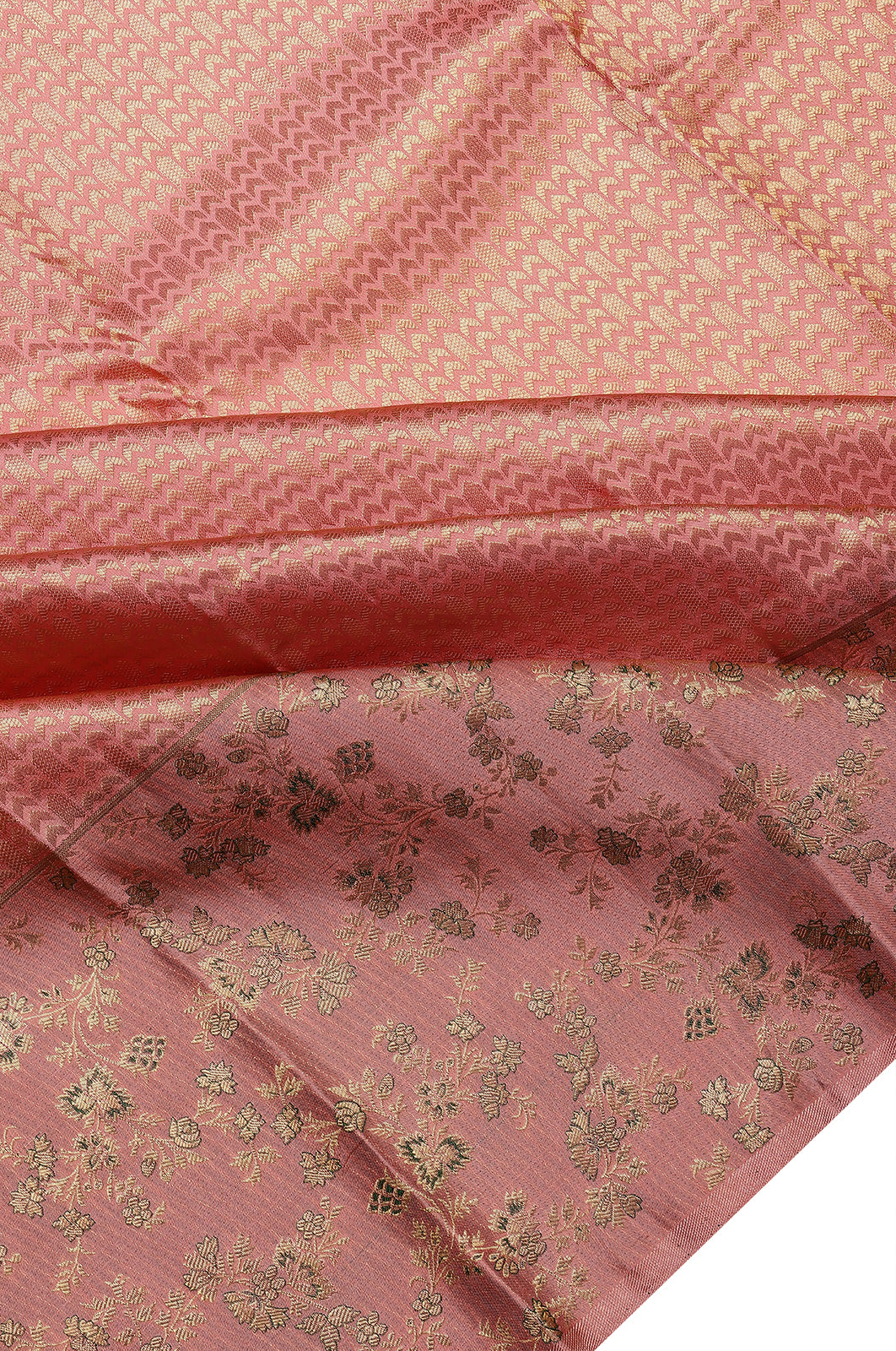 Taranga Kanchi Silk Brocade Peach Saree