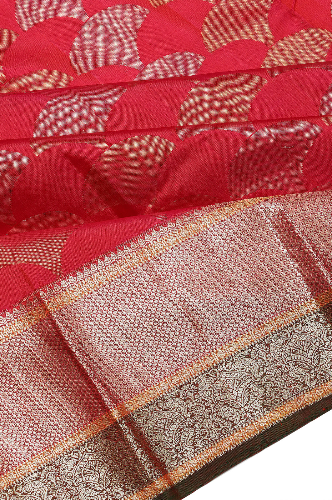 Taranga Kanchi Silk Brocade Red Saree