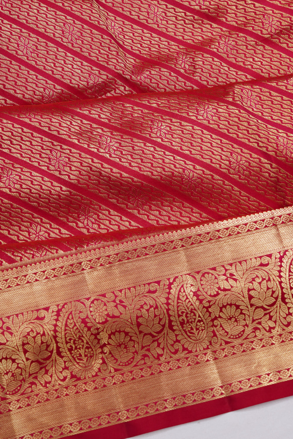 Taranga Kanchi Silk Brocade Red Saree
