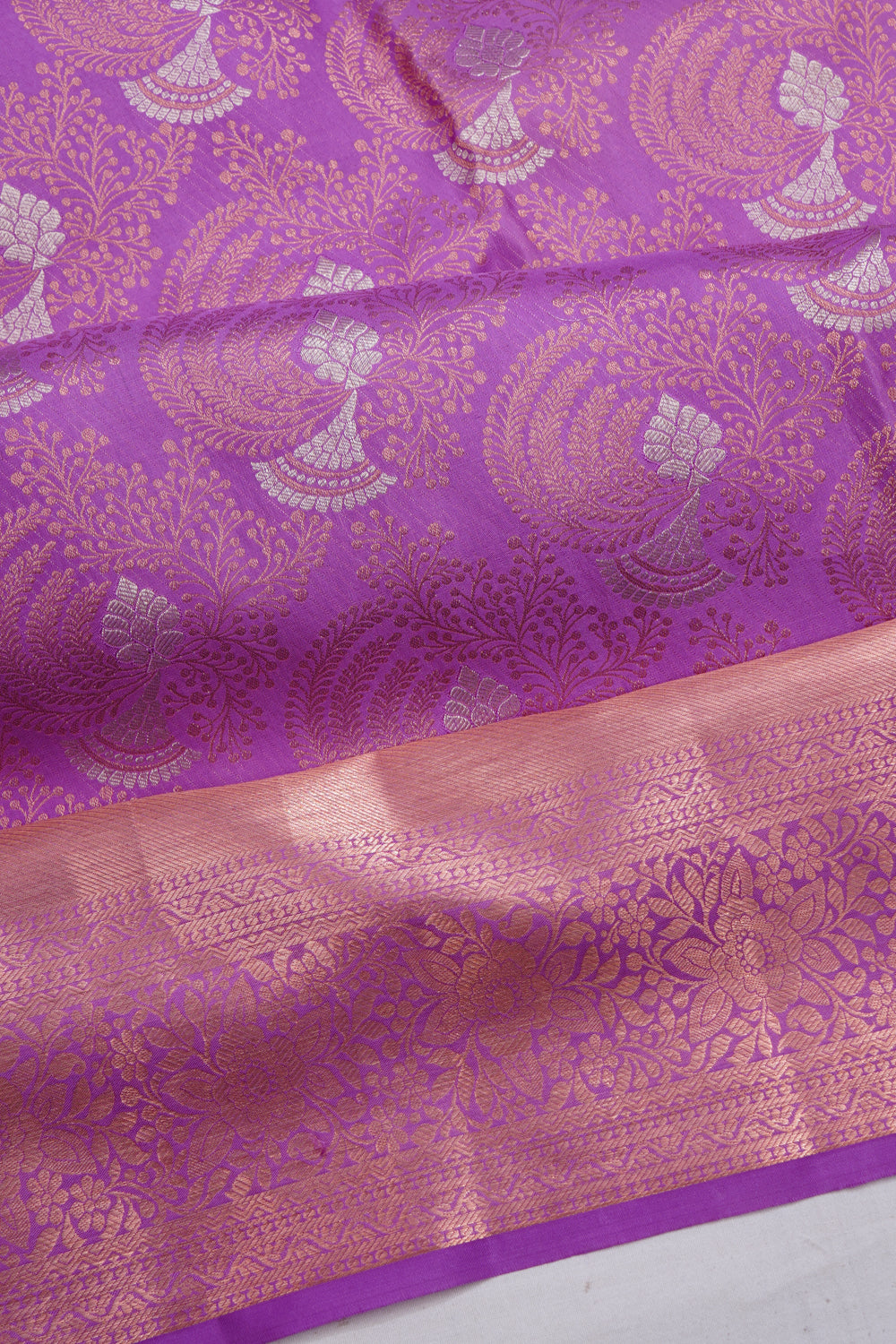 Taranga Kanchi Silk Brocade Lavender Saree
