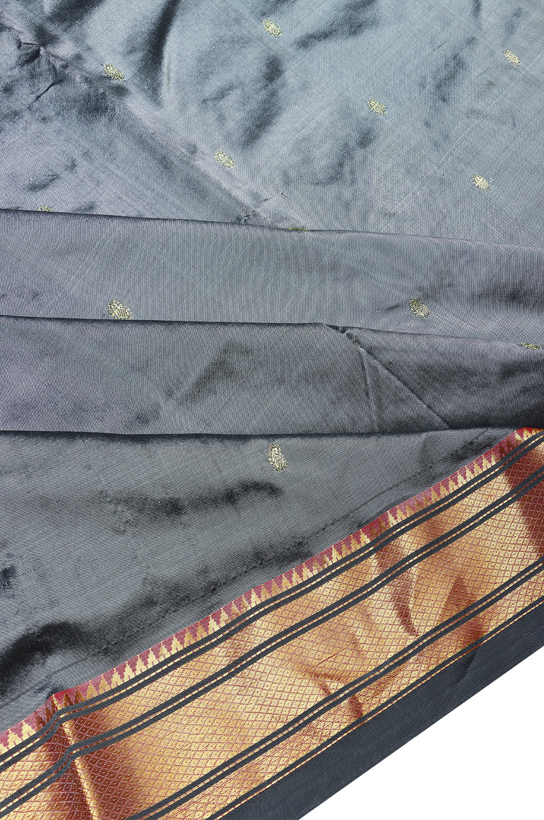 Muniya Silk Butta Grey Saree