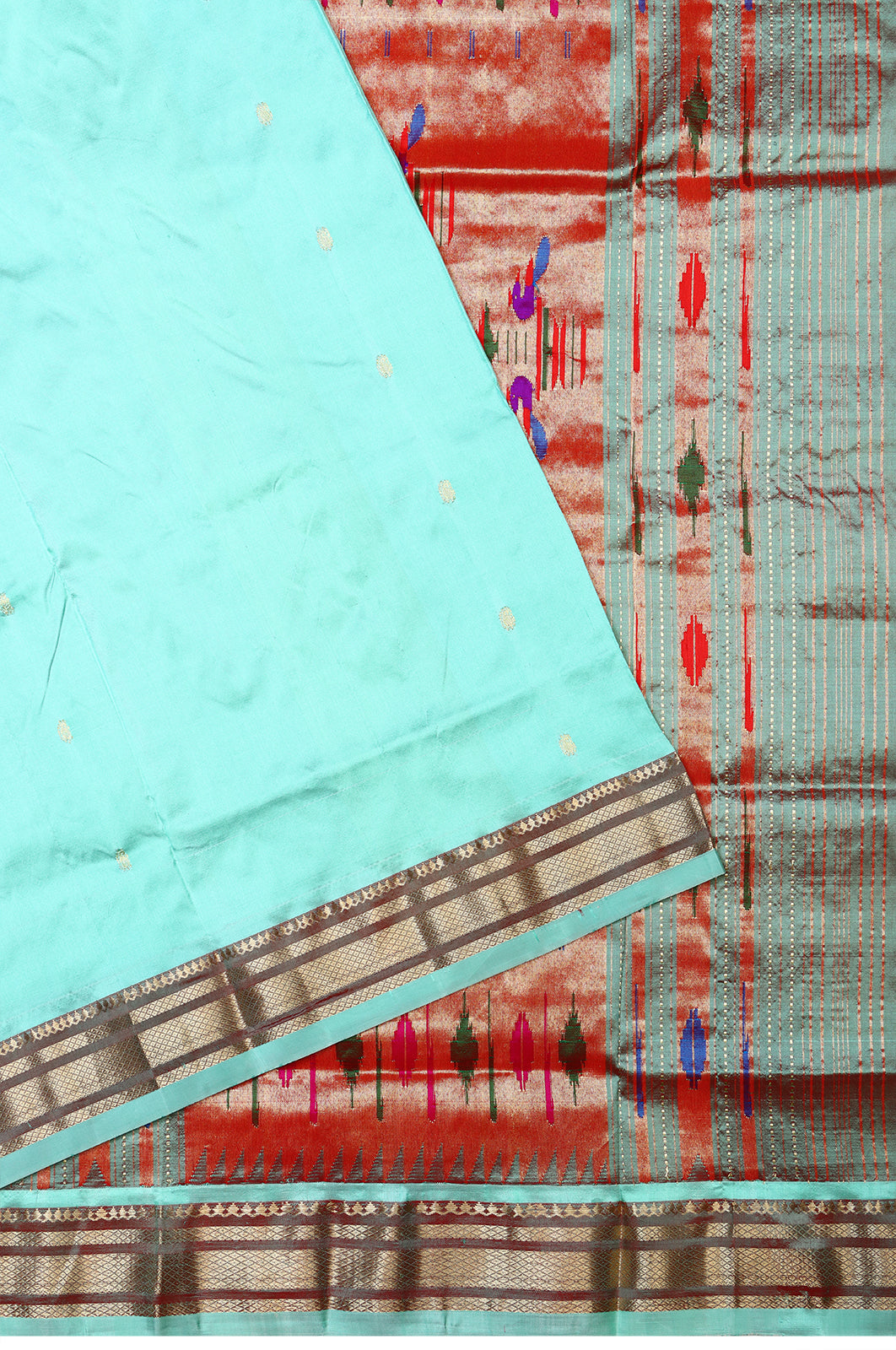 Muniya Silk Butta Sea Blue Saree