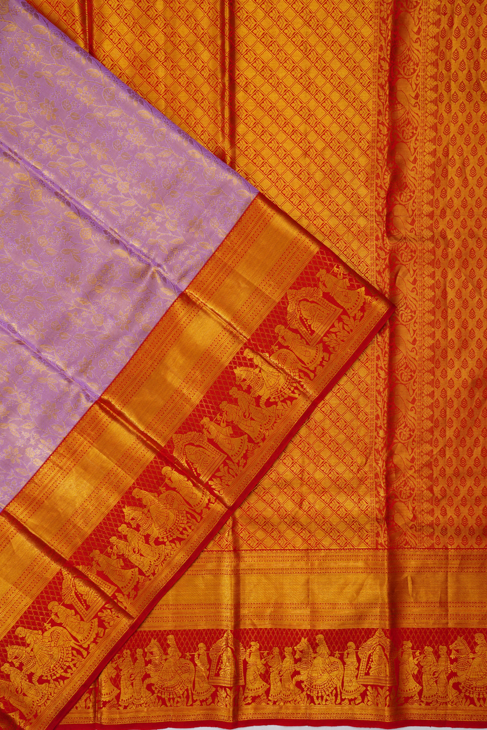 Taranga Kanchi Silk Tissue Jaal Lavender Saree
