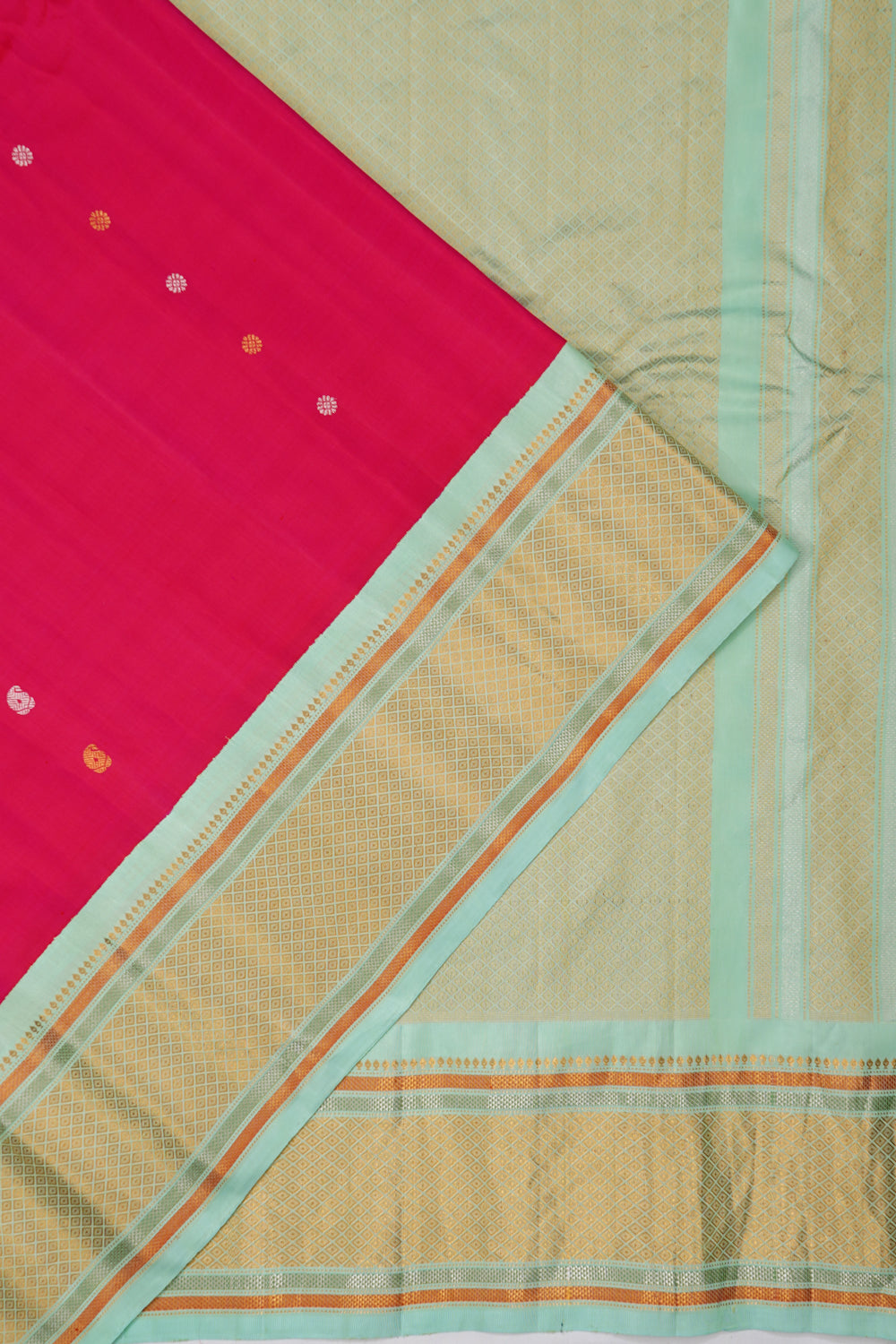 Gadwal Silk Butta Pink Saree