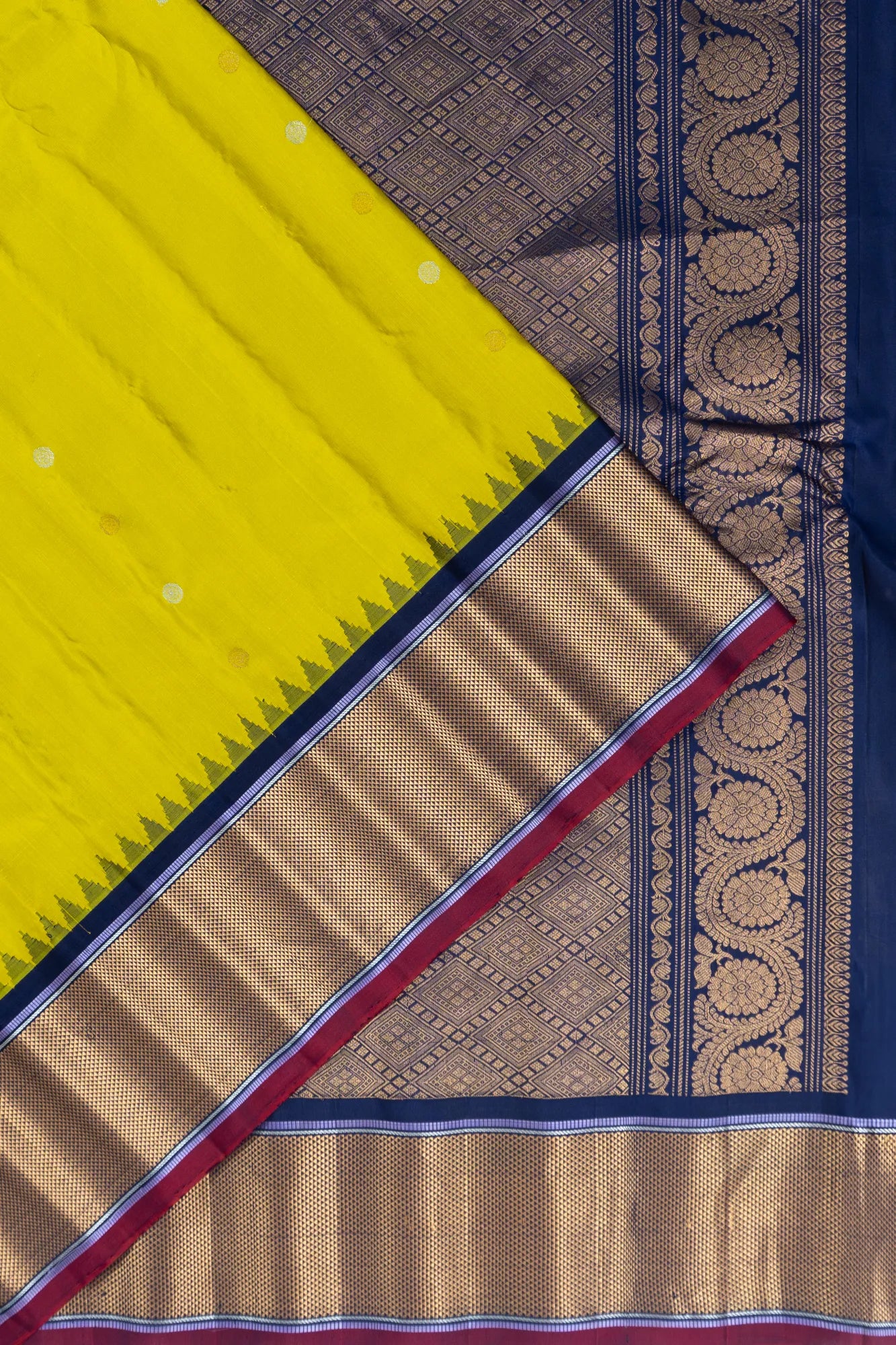 Gadwal Silk Butta Green Saree