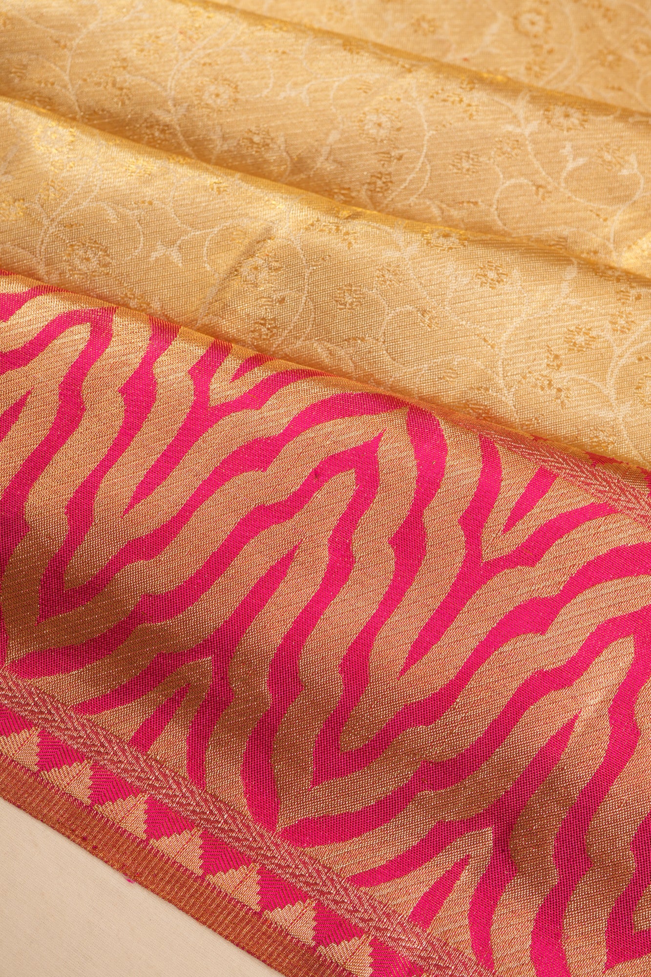 Kanchipuram Silk Tissue Brocade Gold Saree