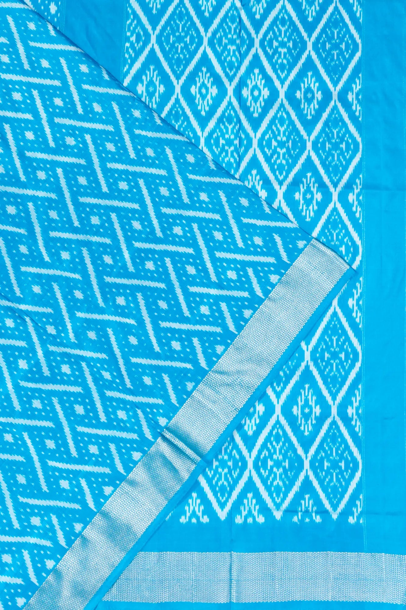 Pochmapally Silk Ikat Sky Blue Saree