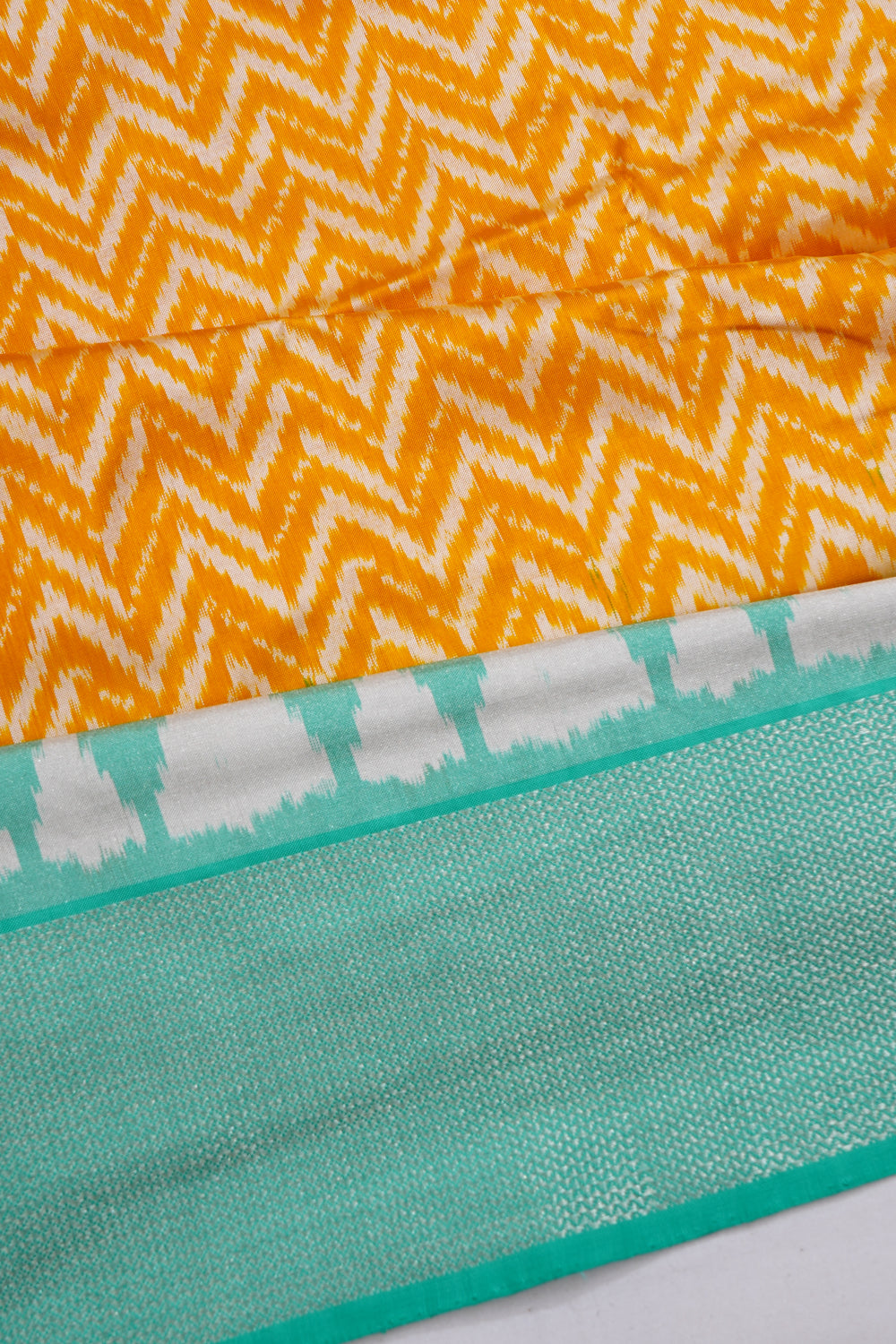 Pochampally Silk Ikat Mustard Yellow Saree