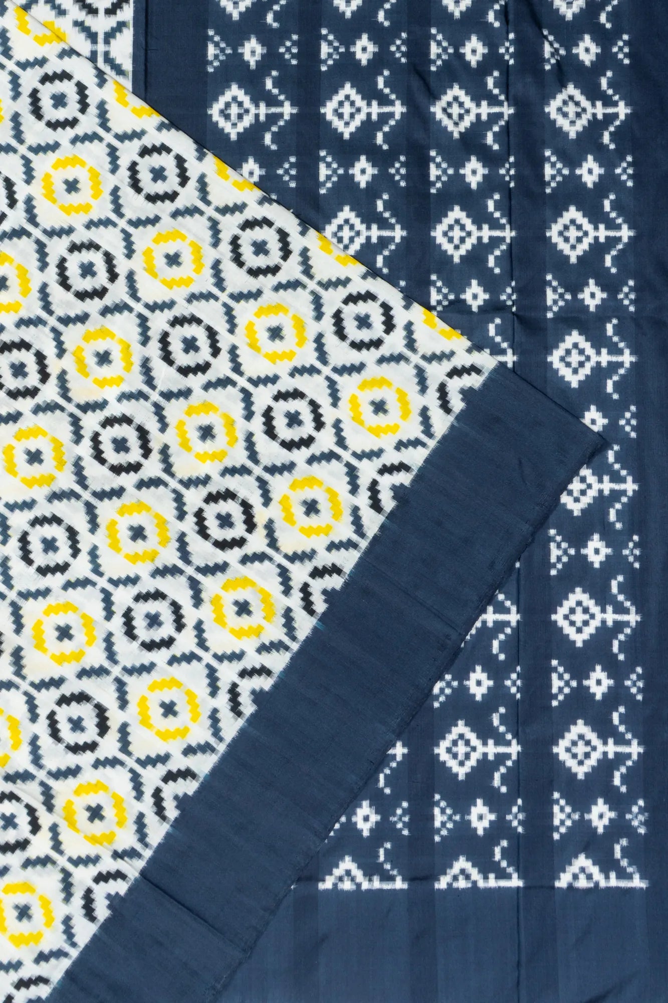 Pochampally Silk Ikat White Saree