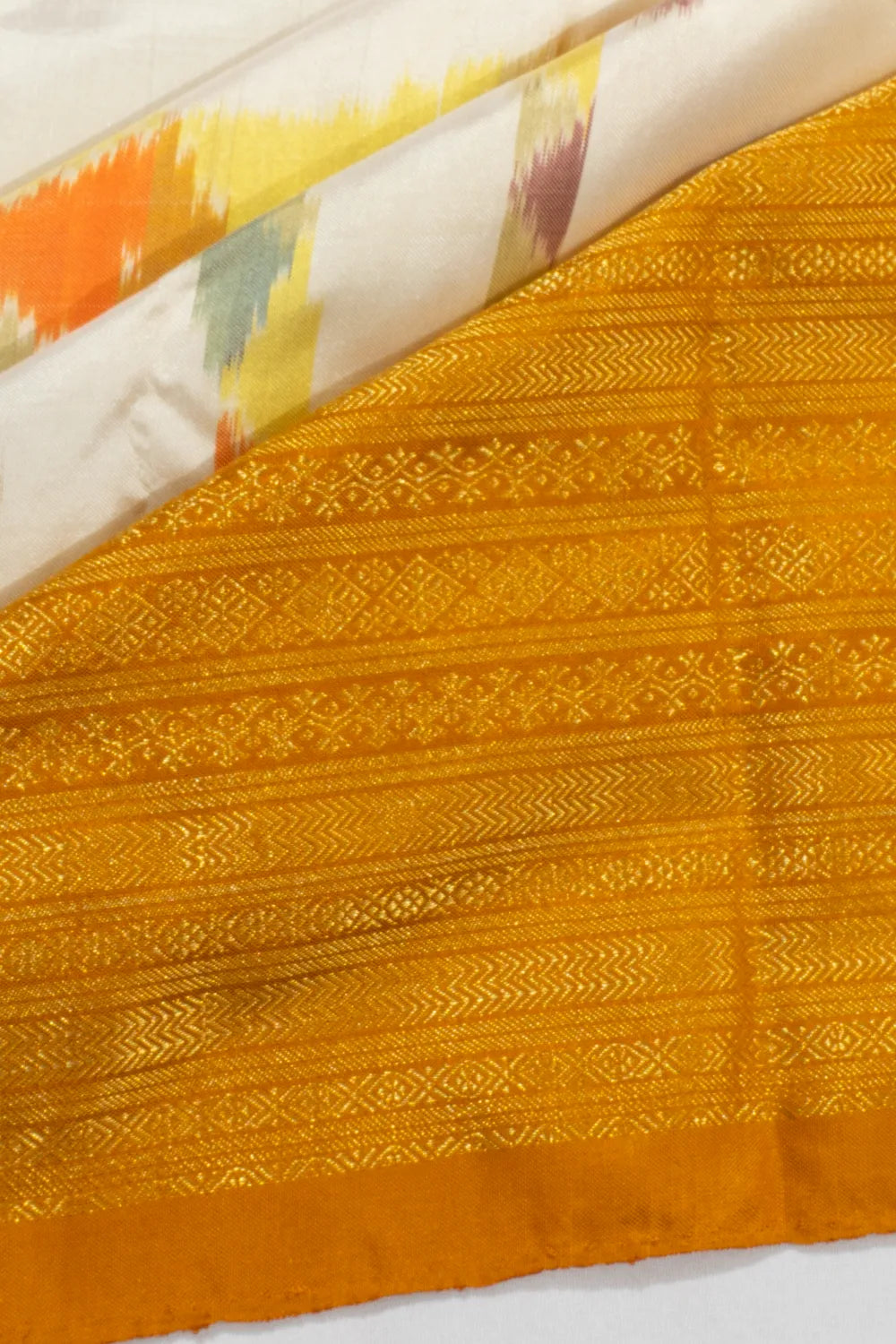 Kanchipuram Silk Plain White Saree
