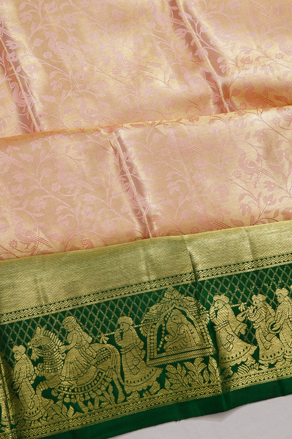 Taranga Kanchi Silk Tissue Brocade Gold Saree