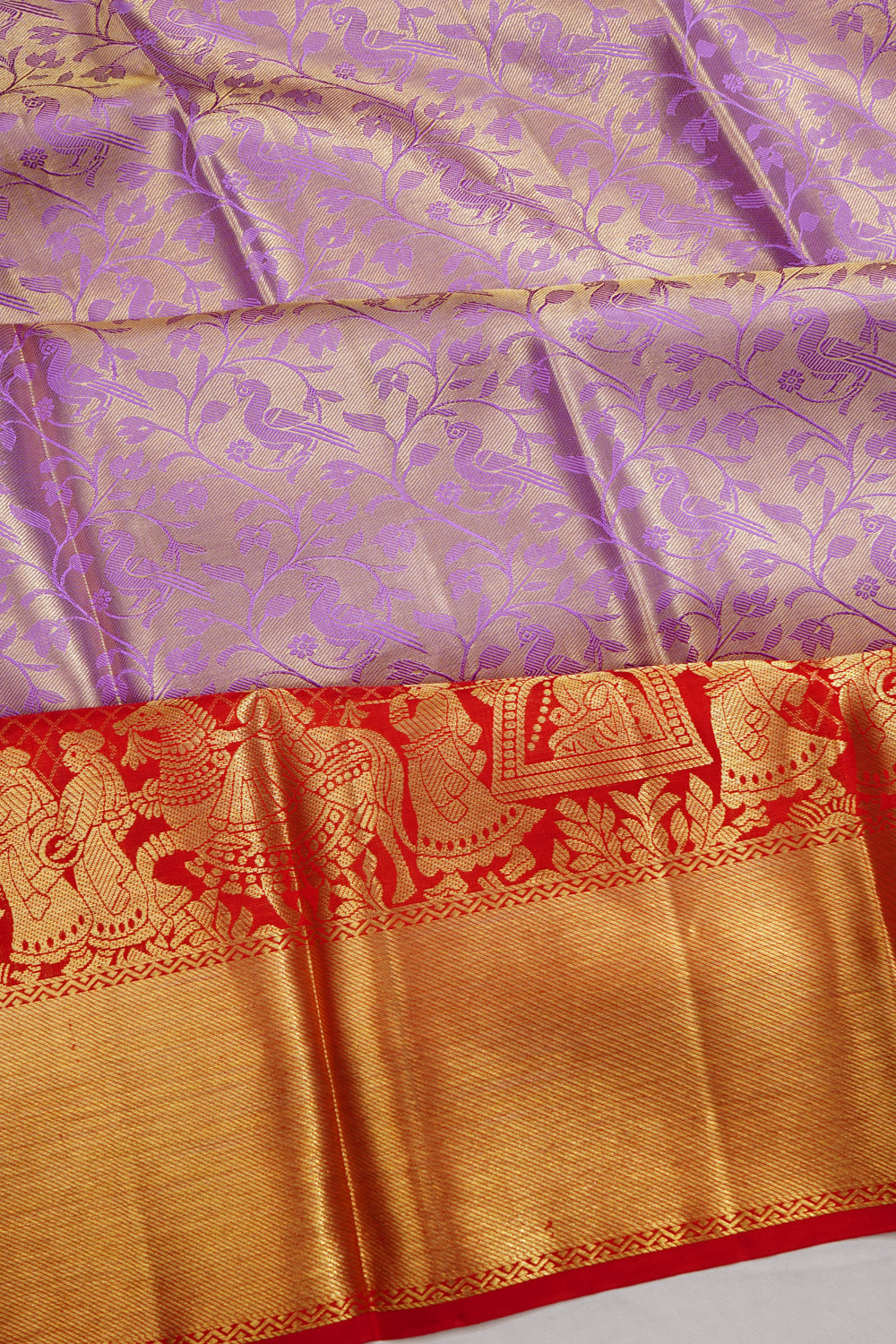 Taranga Kanchi Silk Tissue Brocade Lavender Saree