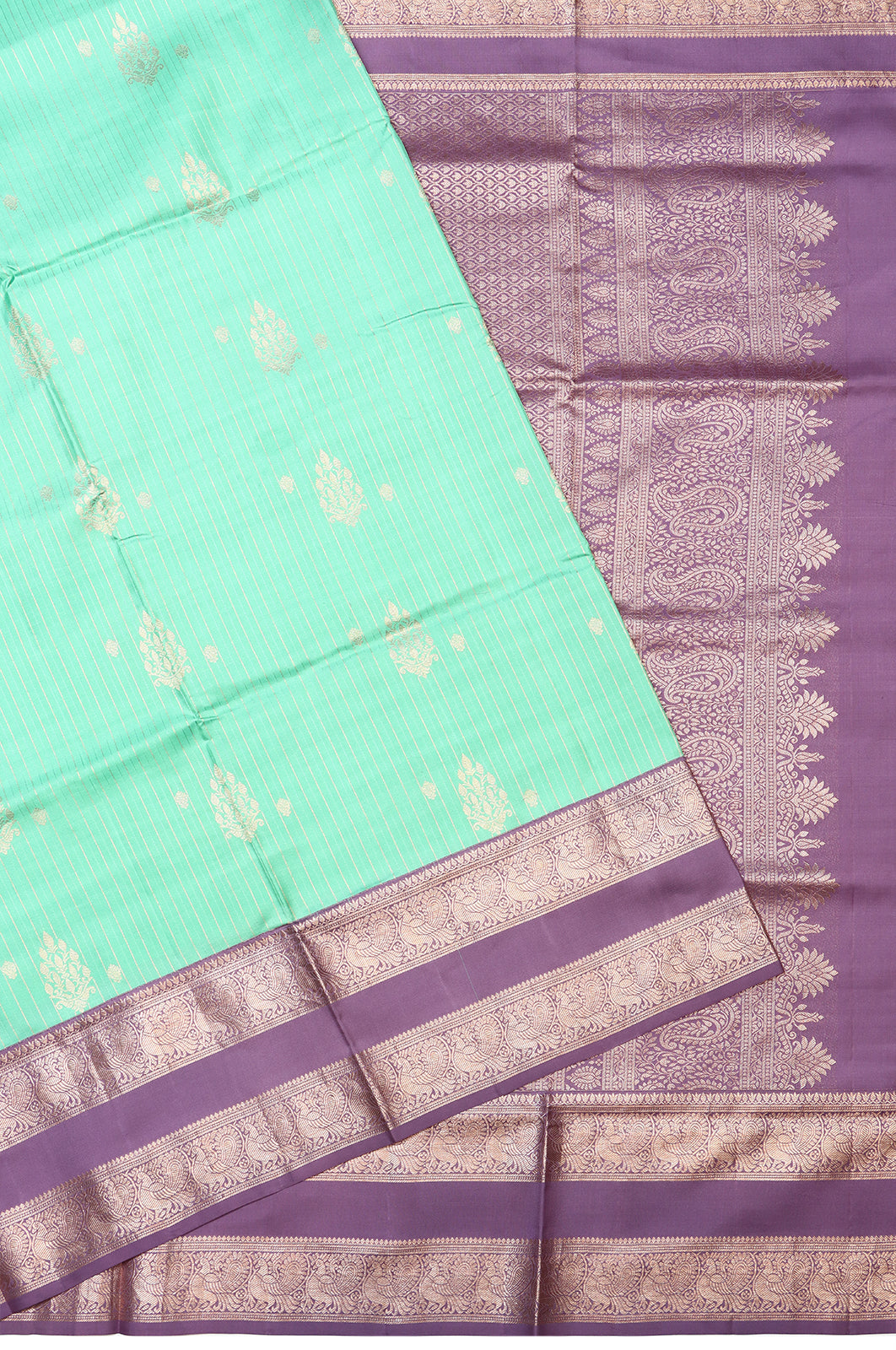 Taranga Kanchi Silk Butta Sea Green Saree