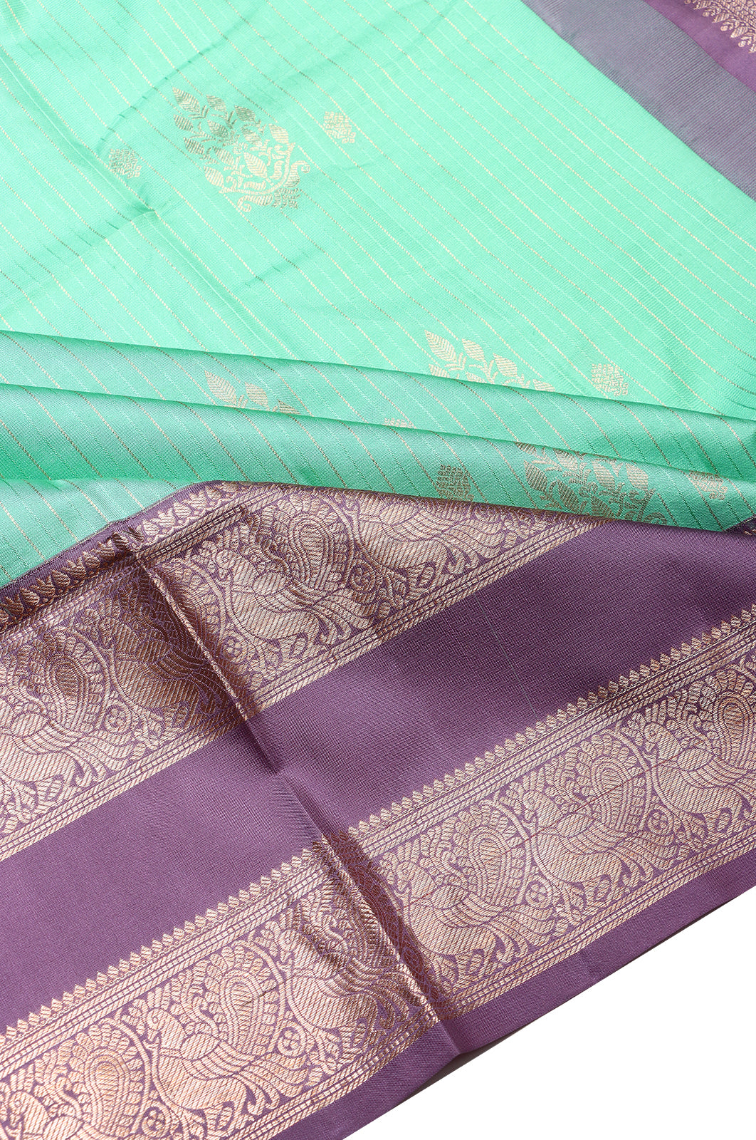 Taranga Kanchi Silk Butta Sea Green Saree