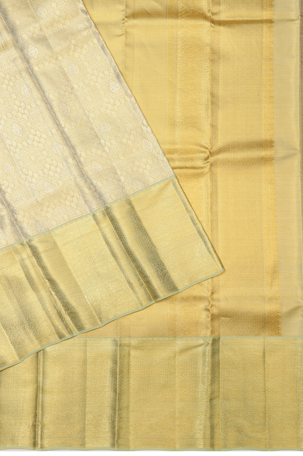 Taranga Kanchi Silk Tissue Brocade Gold Saree