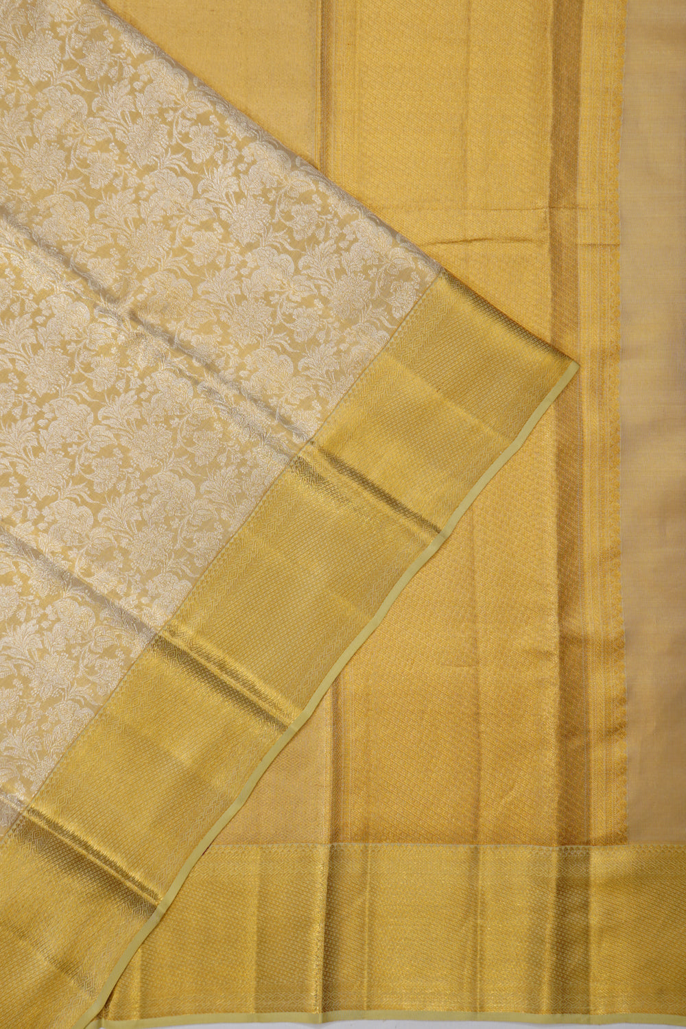 Taranga Kanchi Silk Tissue Brocade Gold Saree