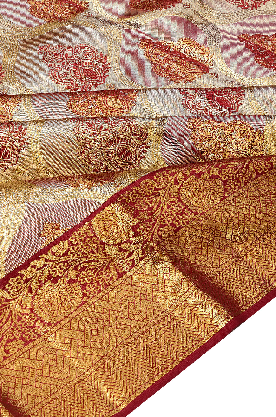 Taranga Kanchi Silk Tissue Brocade Gold Saree