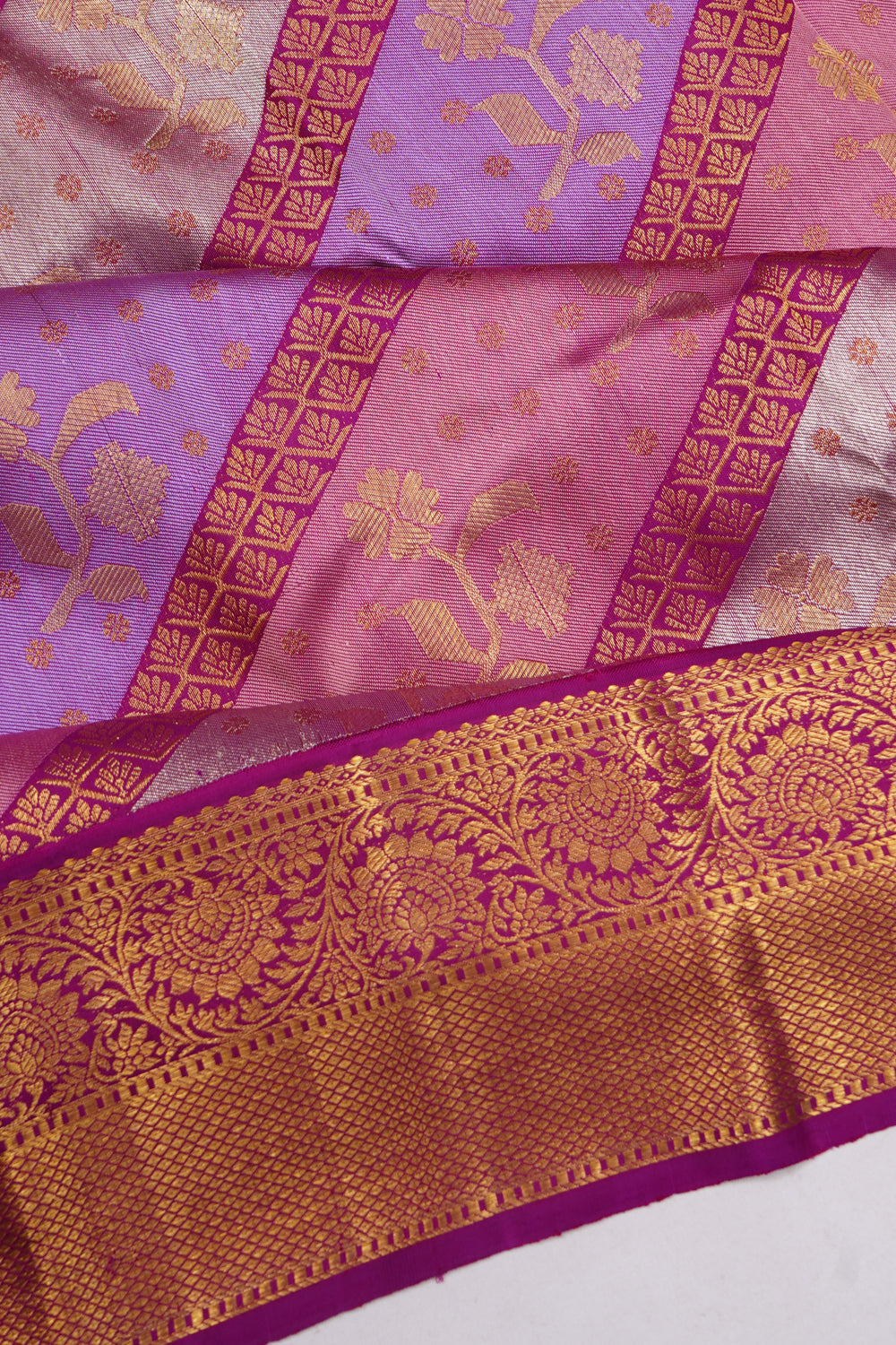 Kanchipuram Silk Rangkat Multicolor Saree