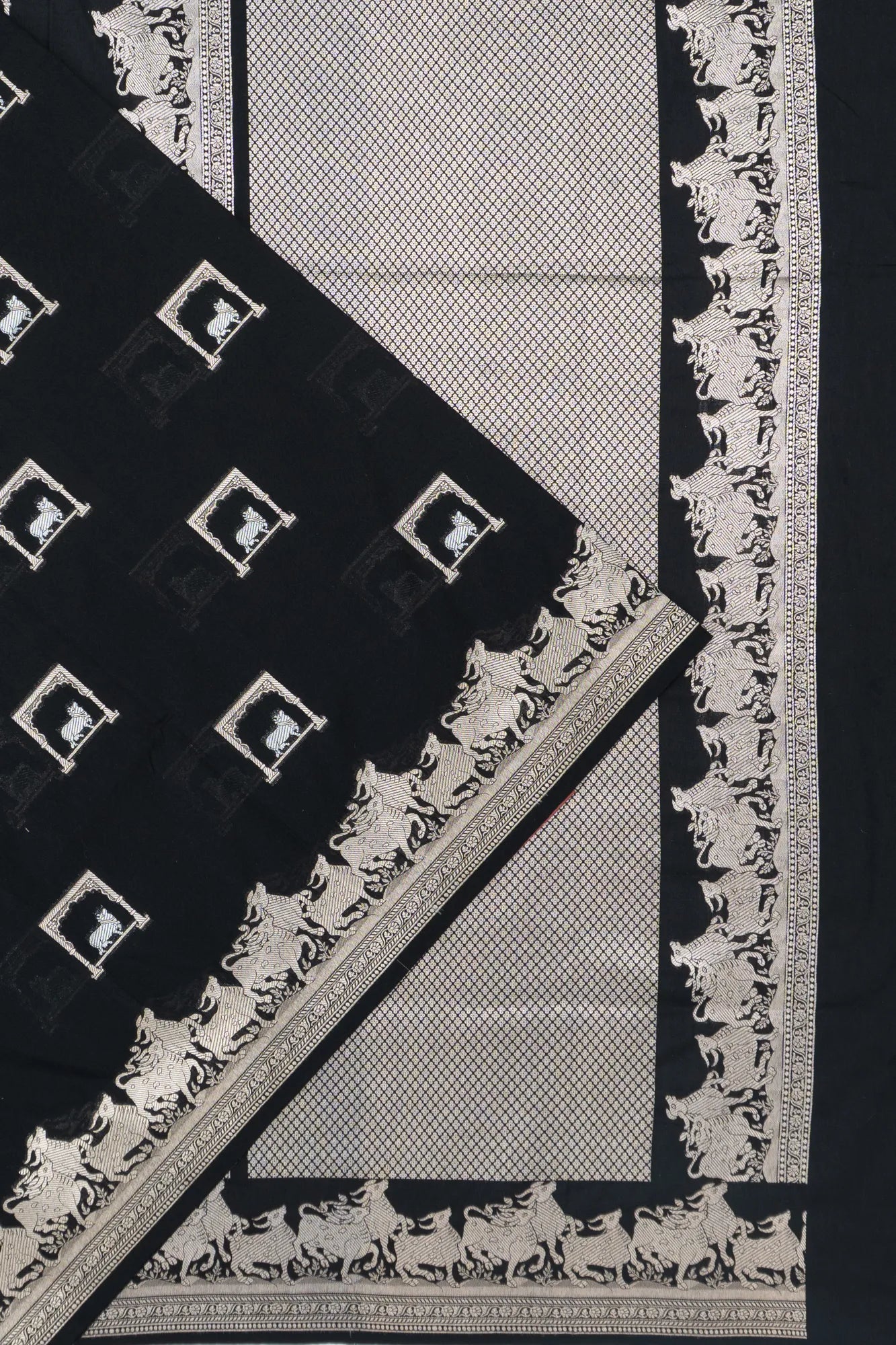 Organza Butta Black Saree