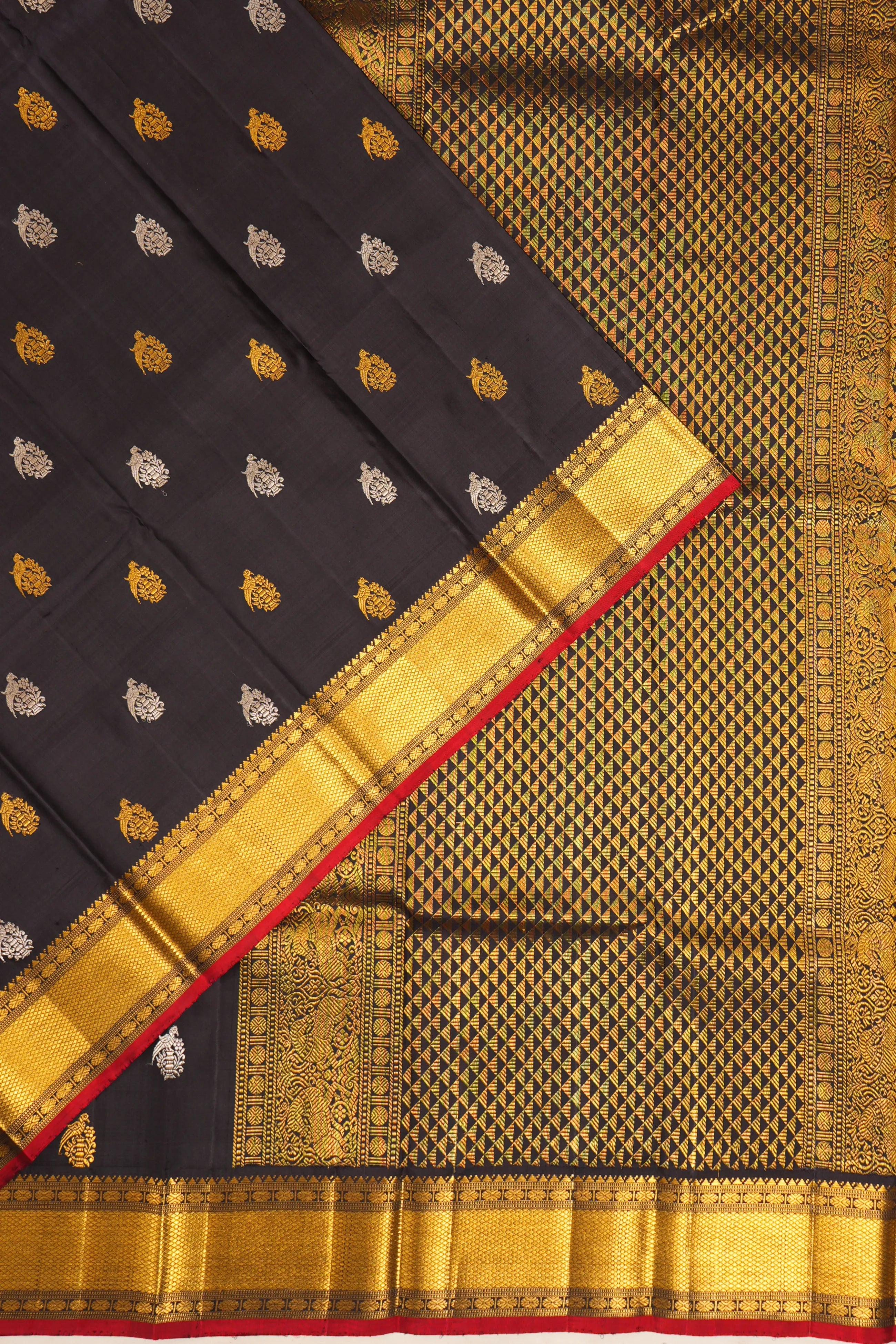 Kanchipuram Silk Butta Black Saree